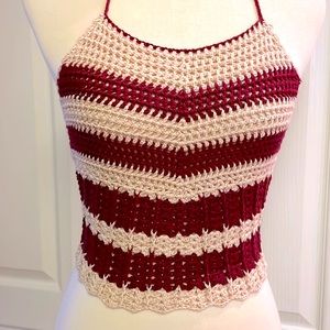Crop top for women crochet handmade size small New